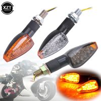 2pcs Universal Motorcycle LED Turn Signals Long Short Turn Signal Indicator Lights Blinkers Flashers Amber Color Accessories