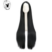 QQXCAIW Black Wig 100CM40 Inches Long Wigs Synthetic Heat Resistant Halloween Carnival Costume Cosplay Straight Hair2023