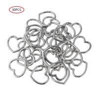 【YF】 30Pcs Sliver Alloy Heart Circle Rings for Charm Collar Choker Leather Jewelry Leg Ring Garter Belt Making