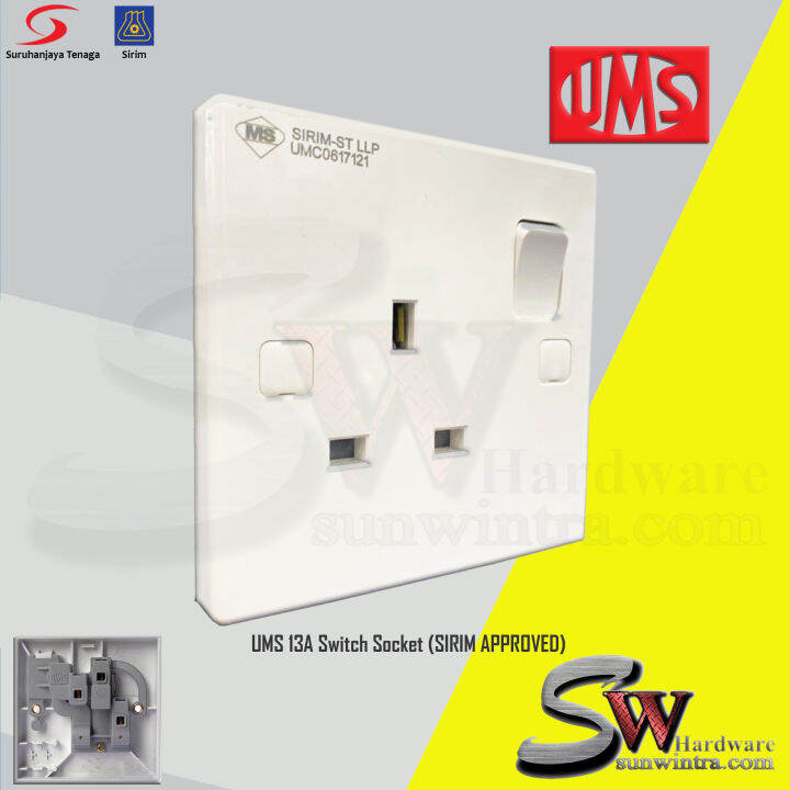 Ums Socket UMS 2913a / Apro 13A Switched Socket Outlet (SIRIM) Suis Elektrik 1 ...