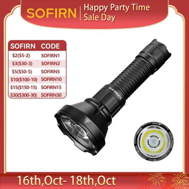 Sofirn SF26 21700 Tactical Flashlight 2000Lm 964M LongRange USB C