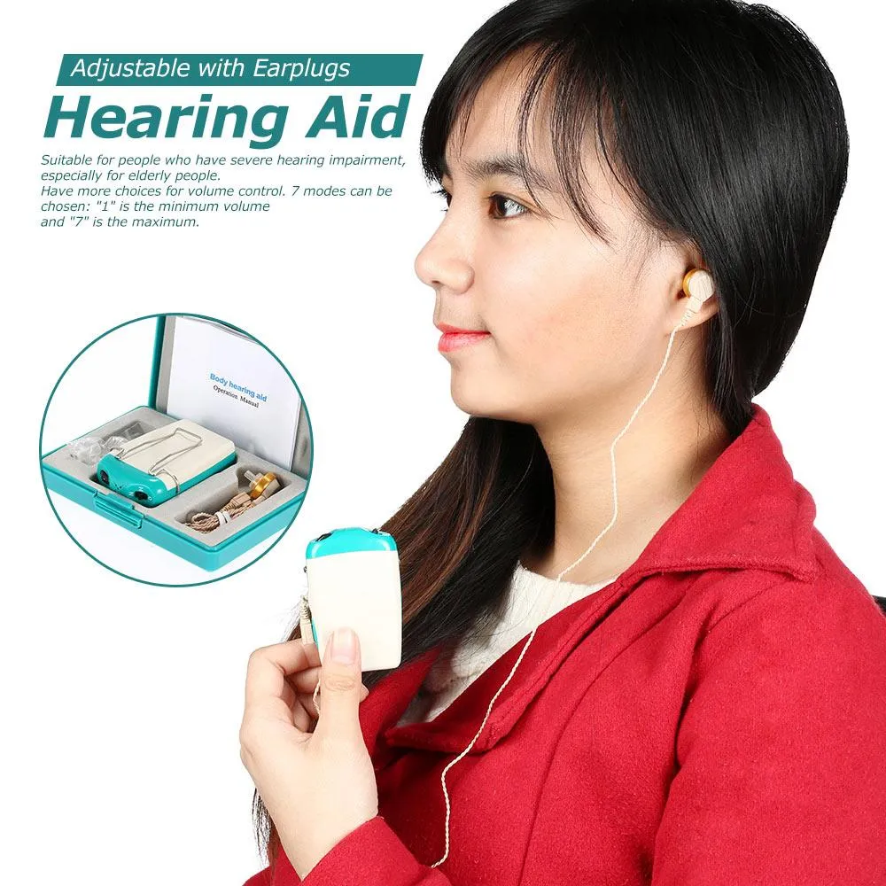 F-18 Pocket Hearing Aid Sound Amplifier for Severe Hearing Loss Voice  Volume Adjustable with Earplugs White  Green | Lazada PH