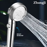 Bernicl ZhangJi Bathroom 3-Function Shower Head One Key Stop Chrome High Pressure with Cotton Filter Water Saving  Bath Sprayer Nozzle