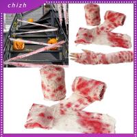 CHIZH 1/3PCS ผ้าผ้าทอ ป้ายเตือนเทปฮาโลวีน สีแดงเเดง เทปกั้น ป้ายสายพานแยก อุปกรณ์ประกอบฉากบ้านผีสิง สายเตือนอันตรายฮาโลวีน กิจกรรมกลางแจ้งกลางแจ้ง