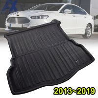 ด้านหลัง Trunk Boot Mat Liner สำหรับ Ford Fusion Mondeo Cargo ชั้นถาดพรมโคลน Kick Protector Overlay 2013 - 2016 2017 208 2019