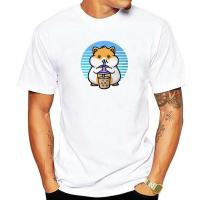 Kawaii Boba Hamster Unique Bubble Tea Lover T Shirt Classic Grunge Big Size O Neck Tee Shirt Top Sell Harajuku Mens Clothes XS-6XL