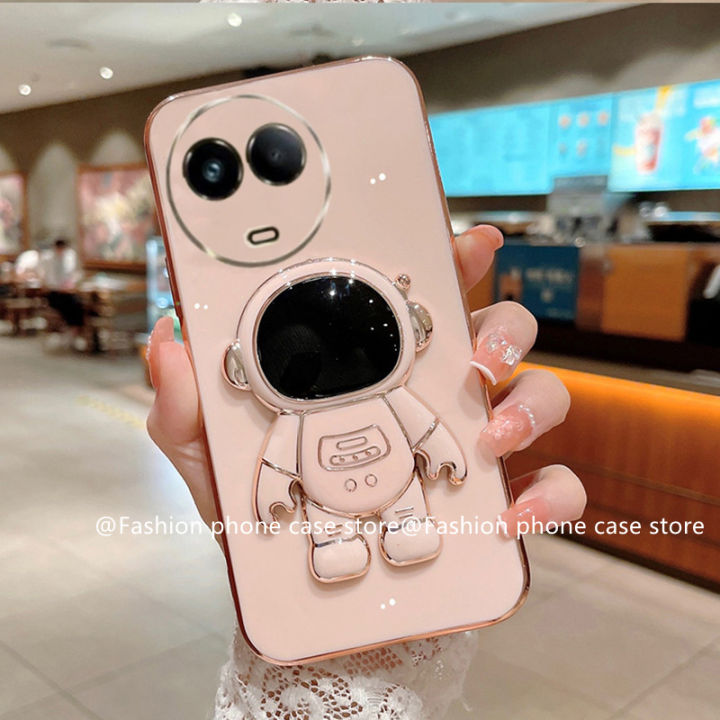 เคสโทรศัพท์-realme11-4g-5g-phone-case-เคส-realme-c53-c51-nfc-แฟชั่นนักบินอวกาศที่วางโทรศัพท์ล่องหน-realme-เคสเคลือบอิเล็คโทรเพลท11-4g-5g-nfc-ปกอ่อน2023