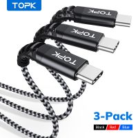 [ฮอต] TOPK 3แพ็คไมโคร USB ชนิด C ที่ชาร์จไฟรวดเร็ว USB สายสำหรับ Xiaomi One Plus โทรศัพท์มือถือสายข้อมูล USB 1เมตรสำหรับ Samsung