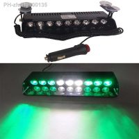 9 LED Green White Car Harzard DashBoard Emergency Visor Strobe Warn Flash Light Warning Lamp Flashing 9LED