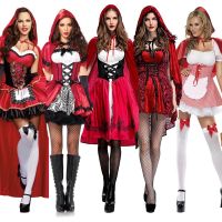 Halloween costumes for women Size S-6XL Halloween Ladies Little Red Riding Hood Costume Fantasy Hen Party Robe Cosplay Game Uniform Fancy Dress