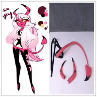 1 Set Hazbin Cosplay Hotel Helluva Boss Verosika Mayday Cosplay Horns With Tails Headwear Hair Pin Hair Clip Anime Halloween