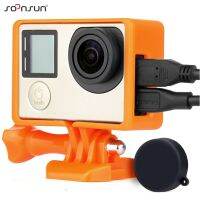 SOONSUN Orange Standard Protective Frame Mount Housing Case with Quick Release Buckle Bracket for GoPro Hero 3 3+ 4 Black Silver