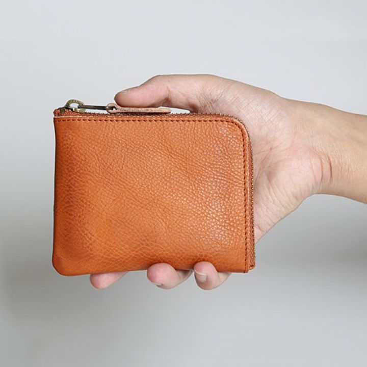 layor-wallet-กระเป๋าสตางค์ผู้หญิงวินเทจสั้นเข้ารูปมีซิปงานทำมือ-กระเป๋าใส่เงินกระเป๋าใส่เงินหนังแท้กระเป๋าใส่เหรียญกระเป๋าเก็บบัตร