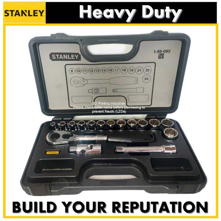 Stanley 89092 Socket Wrench Set 8mm to 24mm Metric Socket Wrench 1/2