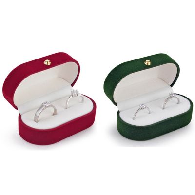 2x Velvet Silk Pair Ring Box Wedding Ring Box Single Ring Box Wedding Proposal Farewell Jewelry Box B &amp; C
