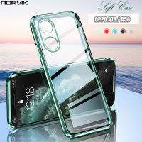 เคสนิ่มใสสำหรับ OPPO A78 5G / A58 5G กันกระแทกซิลิโคนเคสมือถือโปร่งแสงขอบตรงขอบเลนส์ตัวป้องกันกรอบด้านหลังสุดหรู N2