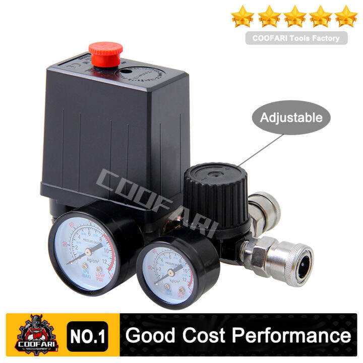 220V/380V 4 Port Air Compressor Pump Pressure Control Switch Air Pump