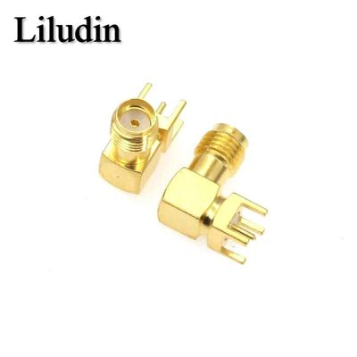 5PCS SMA female plug Right Angle 90 DEGREE SMA-KWE PCB Mount connector RF adapter Electrical Connectors