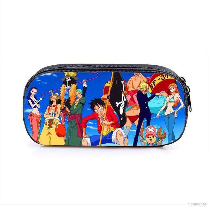 YB2 ONE PIECE Pencil Case Monkey D. Luffy Stationery Large Capacity Cartoon Pen Bag Zip Students