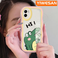 YIWESAN เคส Y01สำหรับ VIVO Y15s Y15a,เคสการ์ตูนจระเข้น้อยน่ารักสีสันสดใสขอบเป็นลอนเคสซิลิโคนเคสโทรศัพท์แบบใสนิ่มกันกระแทกป้องกันเลนส์กล้องเคสโปร่งใส