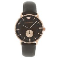 นาฬิกาข้อมือผู้ชาย Emporio Armani Brown Genuine Leather Band Men S Classic Watch Ar0383