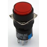 Special Offers 5Pcs / Lot AB6-A-22 16Mm Self-Lock ON - OFF Round Push Button Switch DPST Pushbutton LA16Y-22