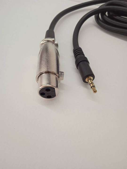 cable-microphone-xlr-f-to-3-5mm-m-แจ็คแปลง-สายไมค์คอนฟาเรน-ยาว-2-เมตร-ใช้ต่อไมค์กับคอม-สาหนาสัญญานดี-วัสดุได้มาตราฐาน-แข็งแรงทนทาน