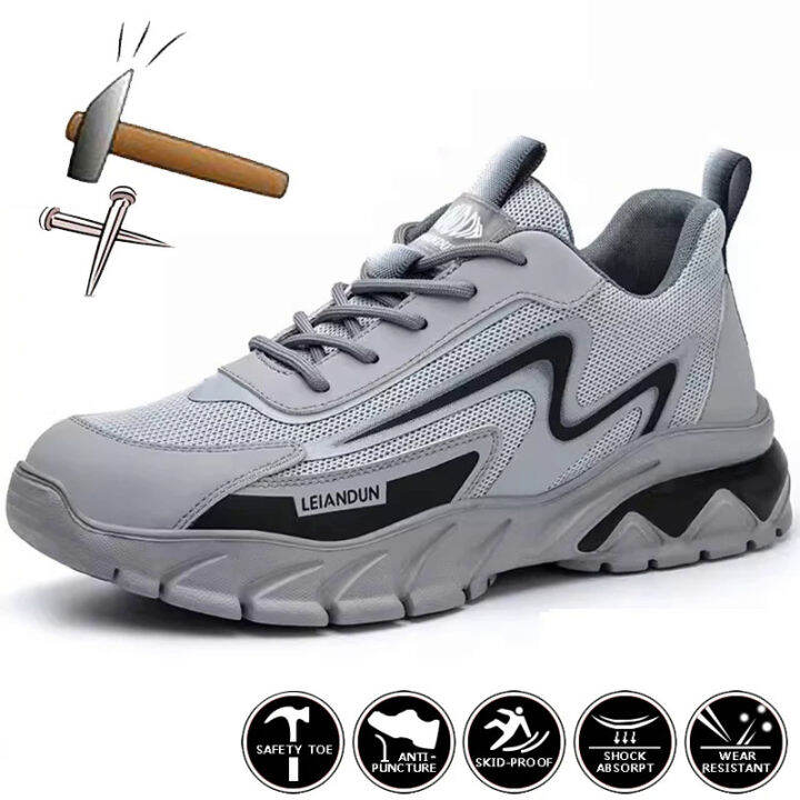 Breathable Work Sneakers Men Women Safety Shoes Boots Lightweight Steel ...