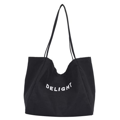 1 Pc solid color Large Shopping Bag for women Grocery Shoulder Bag Eco Canvas Handbag Reusable Cotton Fabric Tote bag