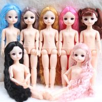 (Popular toys) ใหม่ตุ๊กตา BJD 30เซนติเมตร23ข้อต่อที่สามารถเคลื่อนย้าย1/6 Naked Babydoll 3D ตาจริงขนตาโตหยักยาวผมเจ้าหญิงของขวัญตุ๊กตาสำหรับสาวๆ