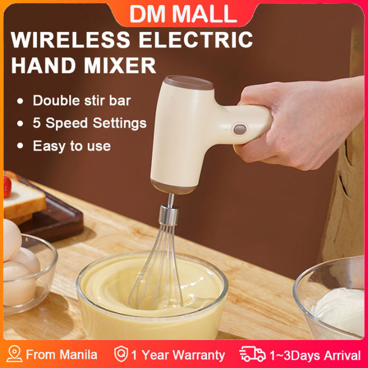 Wireless Abs Electric Whisk Mini Cream Automatic Mixer For Cake Baking,  Rechargeable
