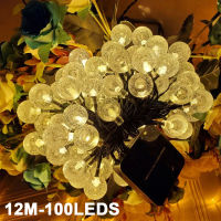 String Light Solar Fairy Lights Outdoor Garden Wedding Decoration Lamp Led Crystal Globe Lights IP65 Waterproof Garland Light