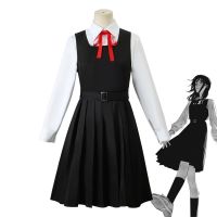 Anime Chainsaw Man Cosplay Mitaka Asa Costume Dress Black Red Tie Women Uniform Halloween Clothes