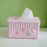 Pink Kitty Cartoon Tissue Box Desktop Office Car Roll Paper Holder KT Cat Paper Towel Dispenser Toilet Paper Case Organizer