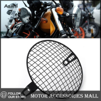 Asahi Motor 5.75 "เรโทรมอเตอร์ไซค์ตะแกรงติดเพชรด้านข้างฝาครอบไฟหน้ารถแข่งคาเฟ่