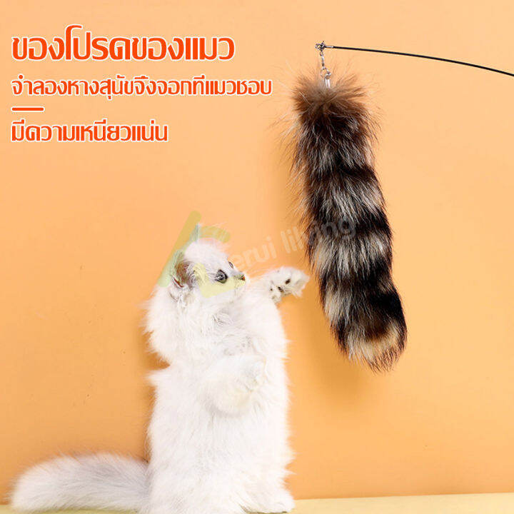 ของเล่นแมว-ไม้ล่อแมว-ไม้ตกแมว-สำหรับแมวทุกวัย-ยาว-99-ซม-ไม้เรียกแมว-เบ็ดตกแมว-ไม้แมว-ของเล่นแมว-cat-toy-ไม้ตบแมว-ไม้แมวหางยาว-พร้อมหางพู่