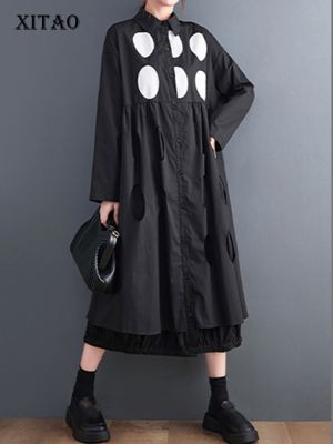 XITAO Dress  Full Sleeve  Hole Patchwork Dress