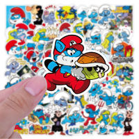 พร้อมส่งthe smurfs เดอะ สเมิร์ฟ 藍精靈 ลายการ์ตูนอะนิเมะ 50แผ่น กันน้ำ สติ๊กเกอร์ ใช้ซ้ำได้ กระโปรงหลังรถ