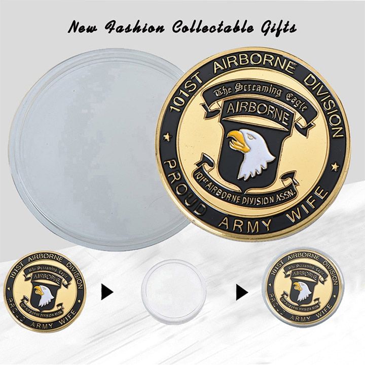 เหรียญกองทัพอากาศของสหรัฐอเมริกาของที่ระลึกกอง101st-นกอินทรีกรีดร้องชุบทองเหรียญที่ระลึกท้าทาย
