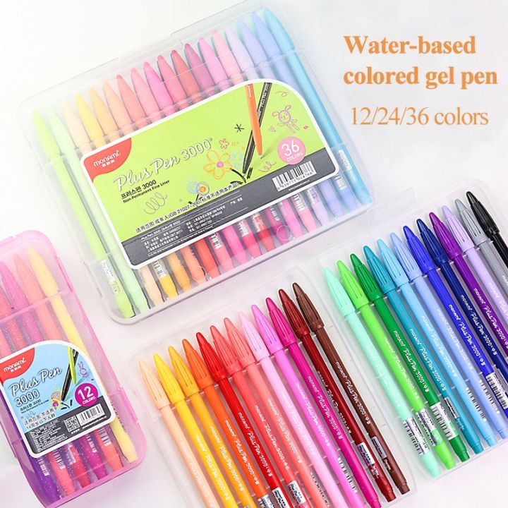 ปากกาหมึกเจลน้ำ-monami-12-24-36สีทำรายงานด้วยมือตะขอแนวเส้นปากกาสำหรับเขียน-กราฟฟิตี-โน้ตเครื่องเขียนปากกา3000