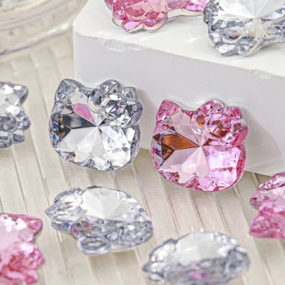 【CW】 10pcs Rhinestones Glass for Manicure Accessories Pink Transparent Kawaii Parts