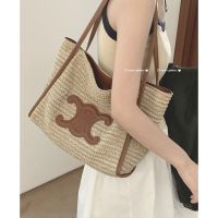 Uniqlo New Fashion version Summer woven bag for women 2023 new style trendy retro tote bag versatile large-capacity straw bag shopping bag