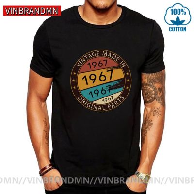 Vintage Made In 1967 Original Parts T Shirt Men Retro Born In 1967 Shirt Father Dad Birthday Gift Hispter Classic Birth Year Tee 【Size S-4XL-5XL-6XL】