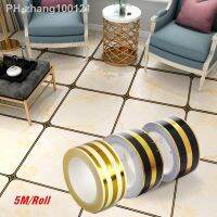 ┇♨ 1 Roll Ceramic Tile Gap Gold Tape Self-adhesive Floor Wall Seam Sealant Ceiling Sealing Foil Strip Decor Diagonal Sticker Decal