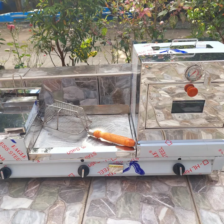 3 in 1 Burger Griddle / Griller / Deep Fryer & Oven / Burger Grill 12in