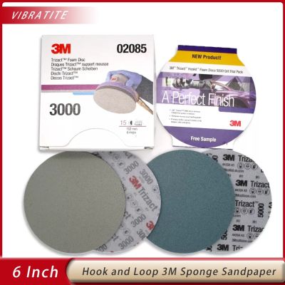 【CW】 Trizact Hookit Foam Sanding Disc 6  P3000 /5000 Grit Sponge Sandpaper Abrasive Tools Grinding 02085