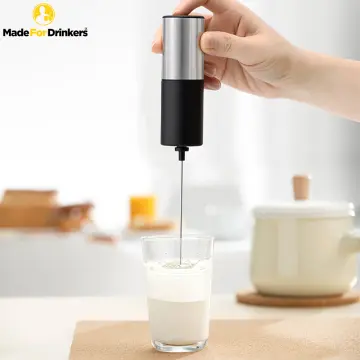 1pc Electric Milk Frother, Egg Beater Foam Maker, Suitable For Coffee,  Cappuccino, Latte, Mini Beverage Stirrer (black) (battery Not Included)