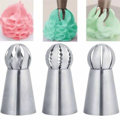 【hot】 1PC/3Pcs Russian Spherical Icing Piping Nozzles Pastry Tips Torch Tube Decoration Tools