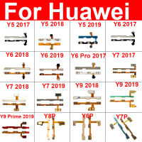 Power Volume Flex CableสำหรับHuawei Y5 Y6 Y7 Y9 Prime Lite Pro 2017 2018 2019 Y6P Y7P Y8Pสวิทช์คีย์ด้านข้างFlex Ribbonเปลี่ยน-hdfssaa