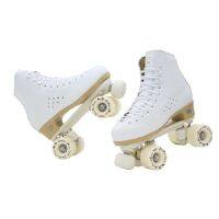 สเก็ตบอร์ด โรลเลอร์เบลด รองเท้าสเก็ต รองเท้าสเก็ตเด็ก รองเท้าสเก็ตผู้ใหญ่  Golden Horse Professional Roller Skates two Line Shoes Double Row Skating PU Wheel Cowhide Leather Plastic Steel Plate blade